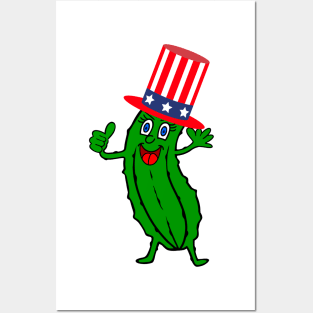 FOURTH Of July  Holiday Thumbs Up Dill Pickle Posters and Art